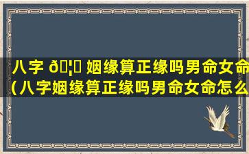 八字 🦅 姻缘算正缘吗男命女命（八字姻缘算正缘吗男命女命怎么看）